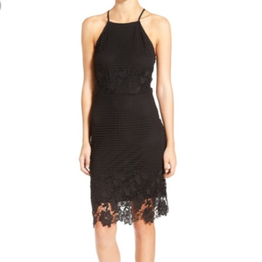 Xs Willow&Clay hi-neck lace black dress